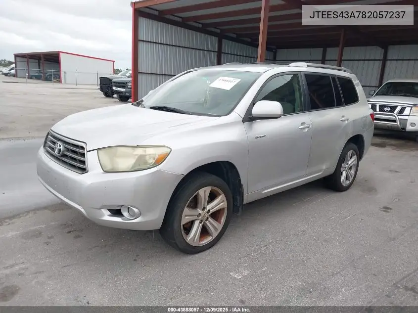 JTEES43A782057237 2008 Toyota Highlander Sport