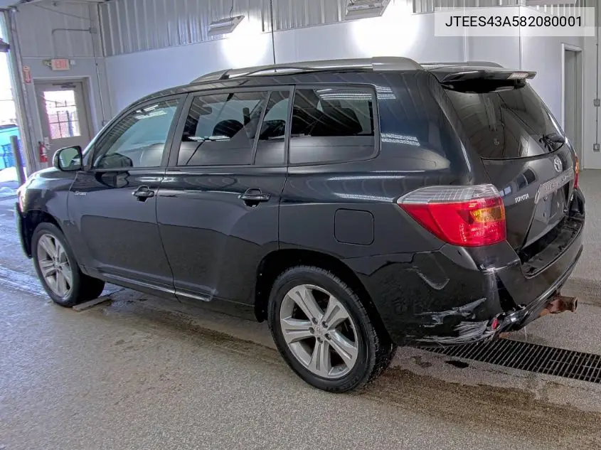 JTEES43A582080001 2008 Toyota Highlander Sport