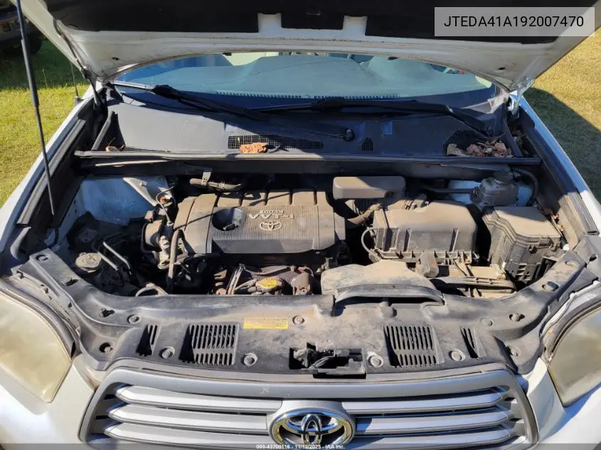 JTEDA41A192007470 2009 Toyota Highlander