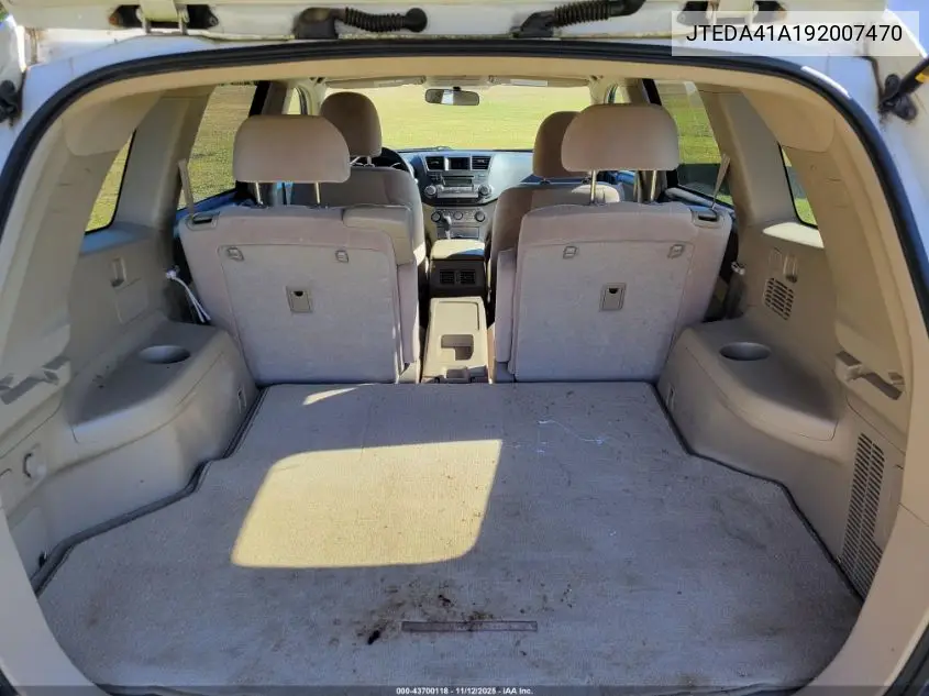JTEDA41A192007470 2009 Toyota Highlander