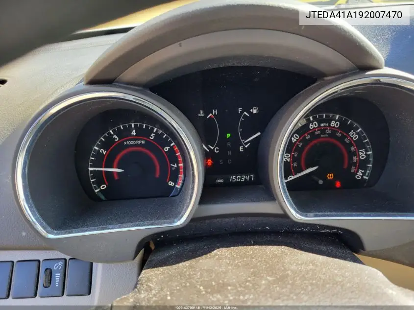 JTEDA41A192007470 2009 Toyota Highlander