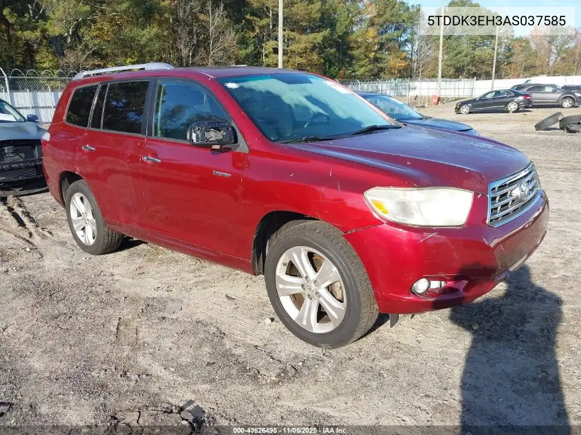 5TDDK3EH3AS037585 2010 Toyota Highlander Limited V6