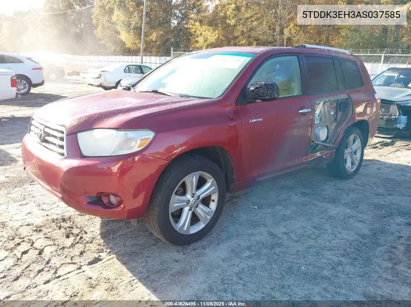 5TDDK3EH3AS037585 2010 Toyota Highlander Limited V6