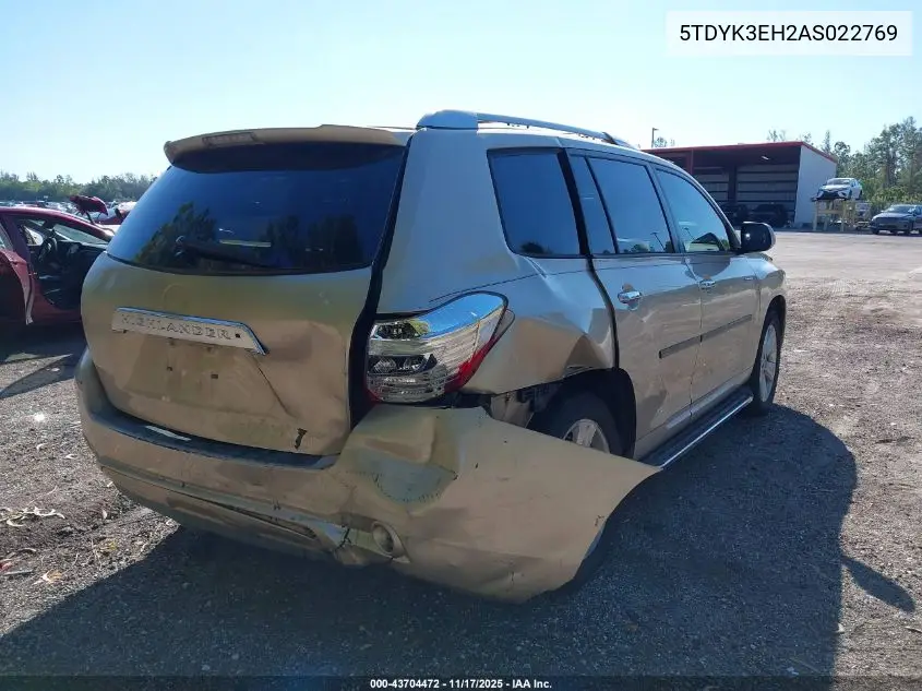 5TDYK3EH2AS022769 2010 Toyota Highlander Limited V6