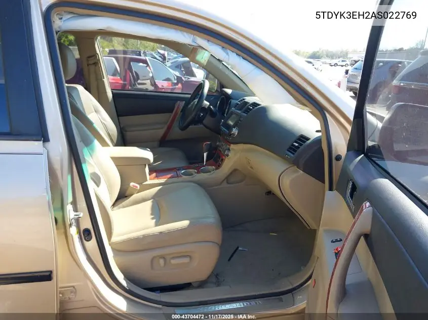 5TDYK3EH2AS022769 2010 Toyota Highlander Limited V6