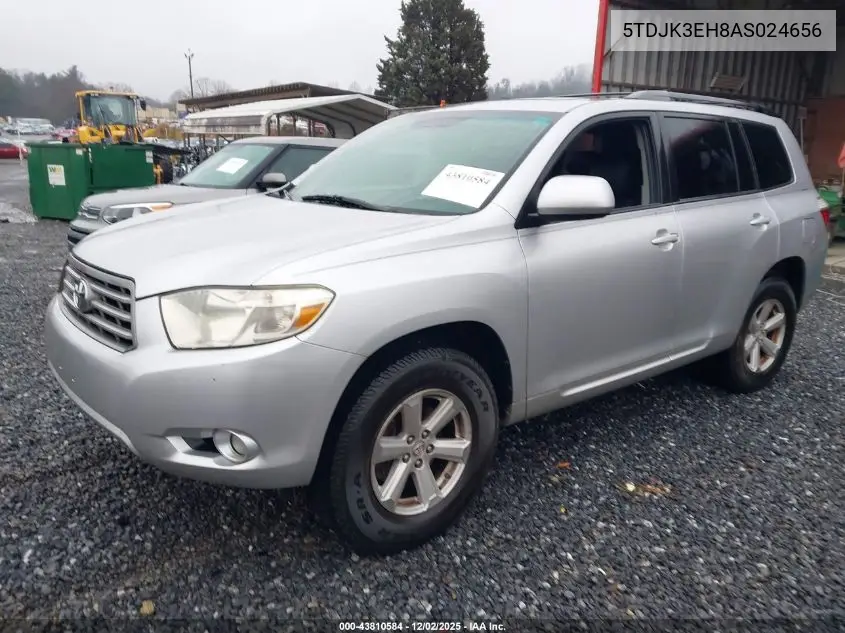 5TDJK3EH8AS024656 2010 Toyota Highlander Se V6