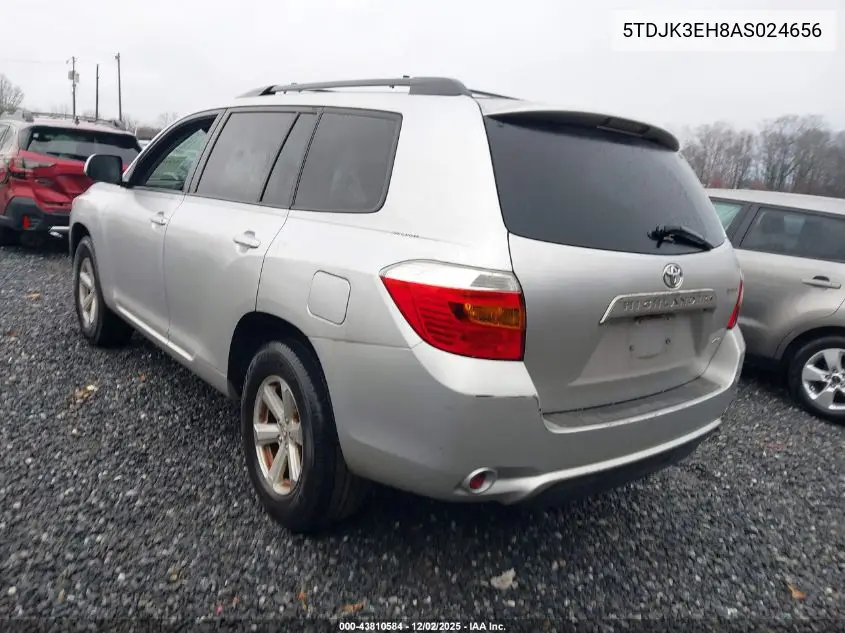 5TDJK3EH8AS024656 2010 Toyota Highlander Se V6
