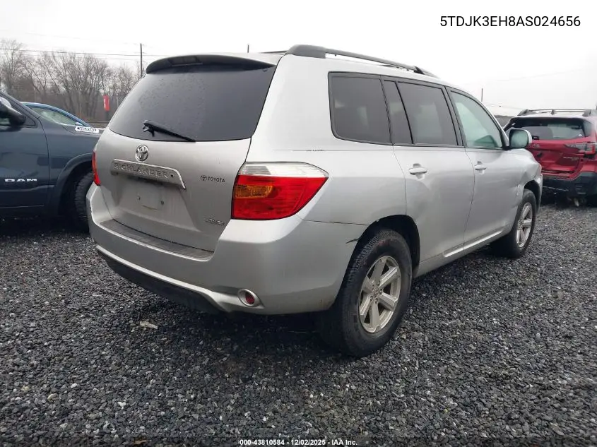 5TDJK3EH8AS024656 2010 Toyota Highlander Se V6