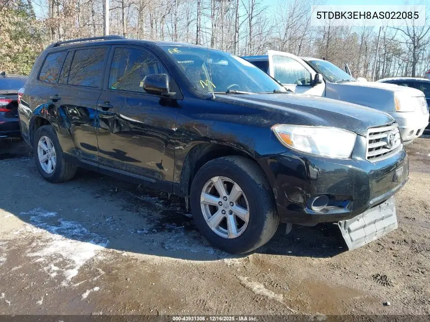 5TDBK3EH8AS022085 2010 Toyota Highlander Base V6