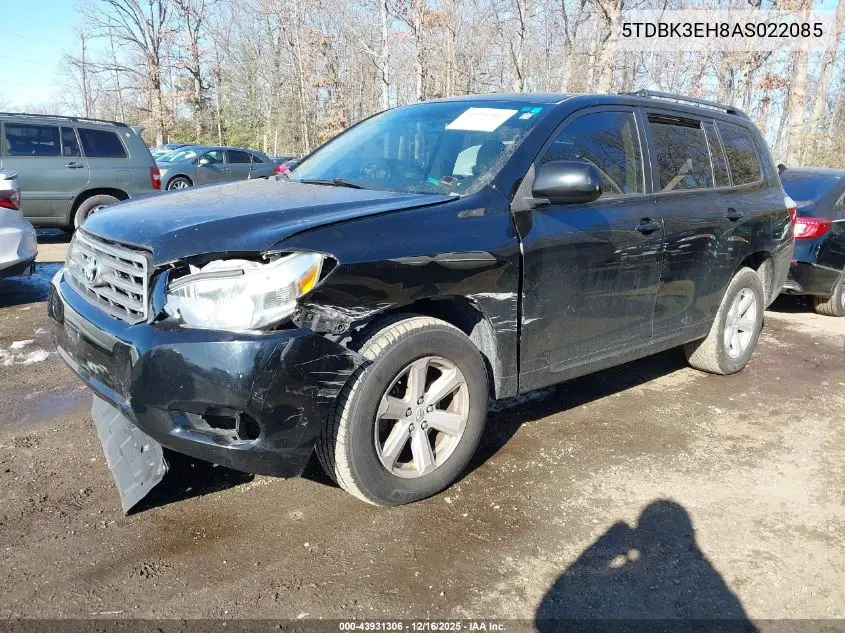 5TDBK3EH8AS022085 2010 Toyota Highlander Base V6