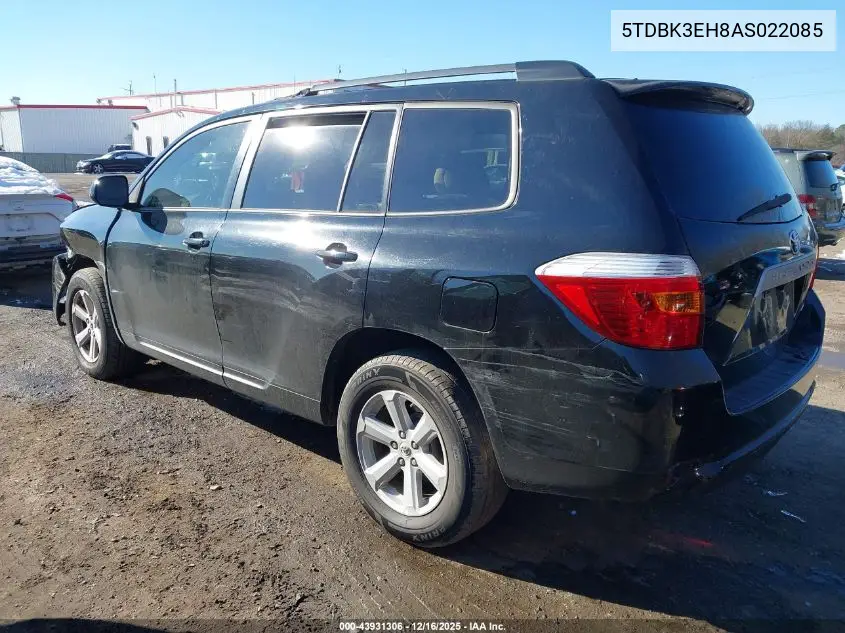 5TDBK3EH8AS022085 2010 Toyota Highlander Base V6