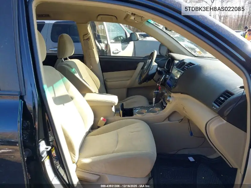 5TDBK3EH8AS022085 2010 Toyota Highlander Base V6