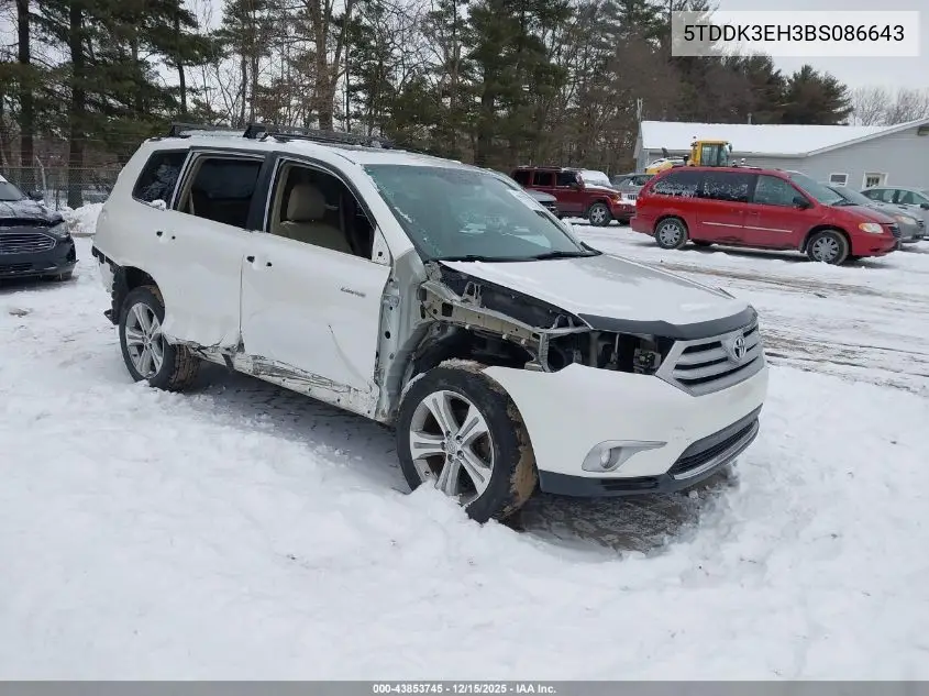 5TDDK3EH3BS086643 2011 Toyota Highlander Limited V6