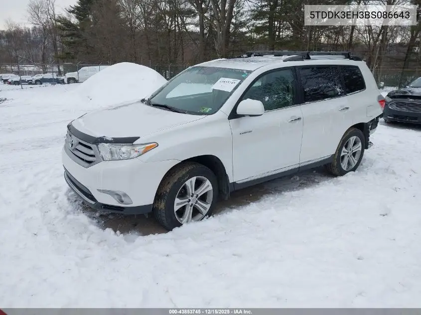 5TDDK3EH3BS086643 2011 Toyota Highlander Limited V6