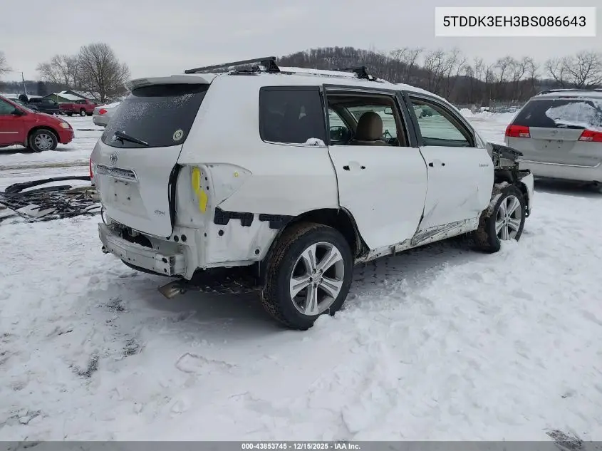 5TDDK3EH3BS086643 2011 Toyota Highlander Limited V6