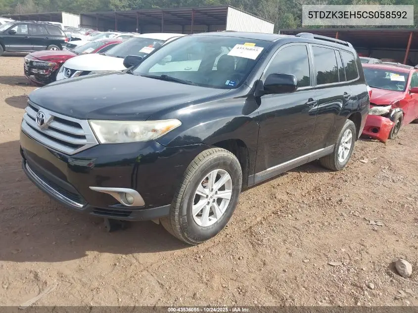 5TDZK3EH5CS058592 2012 Toyota Highlander Base V6