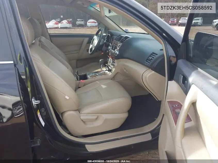 5TDZK3EH5CS058592 2012 Toyota Highlander Base V6