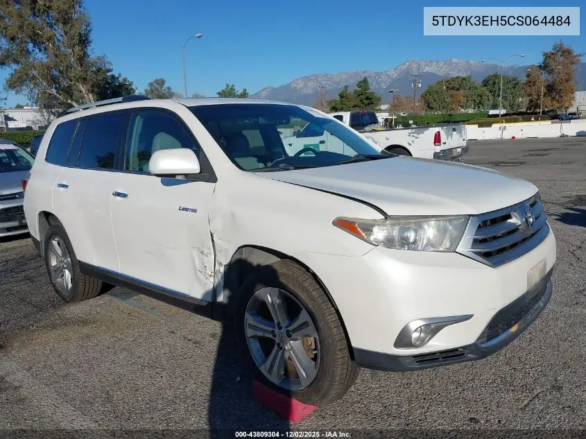 5TDYK3EH5CS064484 2012 Toyota Highlander Limited V6
