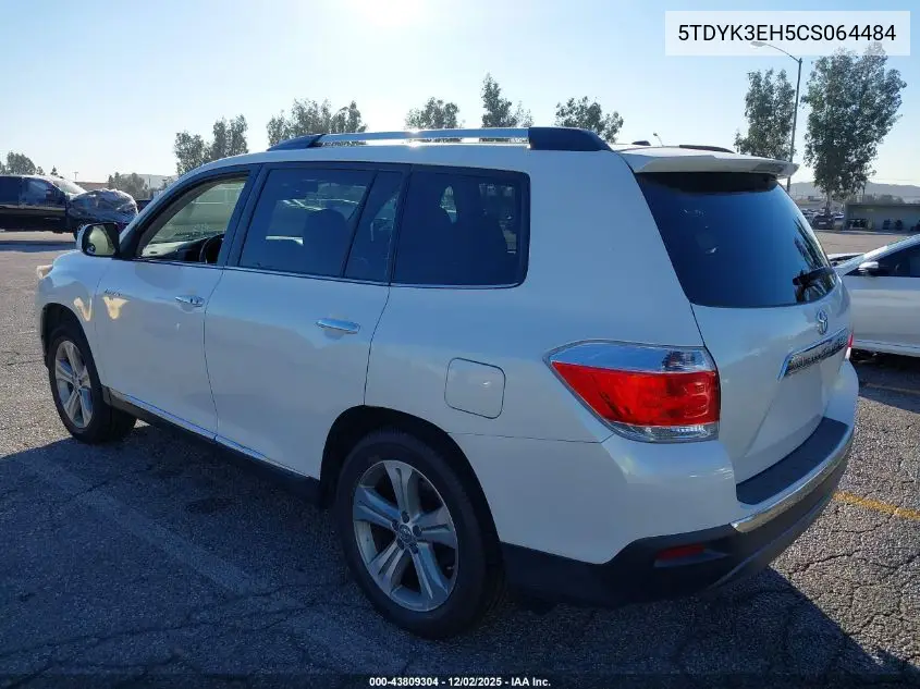 5TDYK3EH5CS064484 2012 Toyota Highlander Limited V6