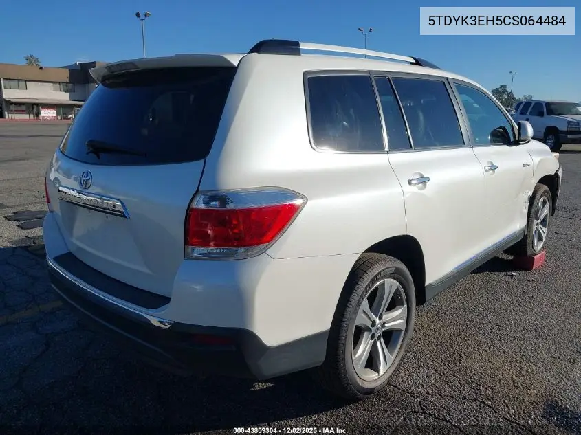 5TDYK3EH5CS064484 2012 Toyota Highlander Limited V6
