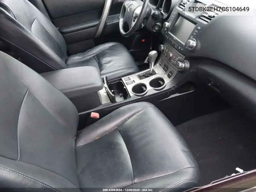 5TDBK3EH7CS104649 2012 Toyota Highlander Se V6