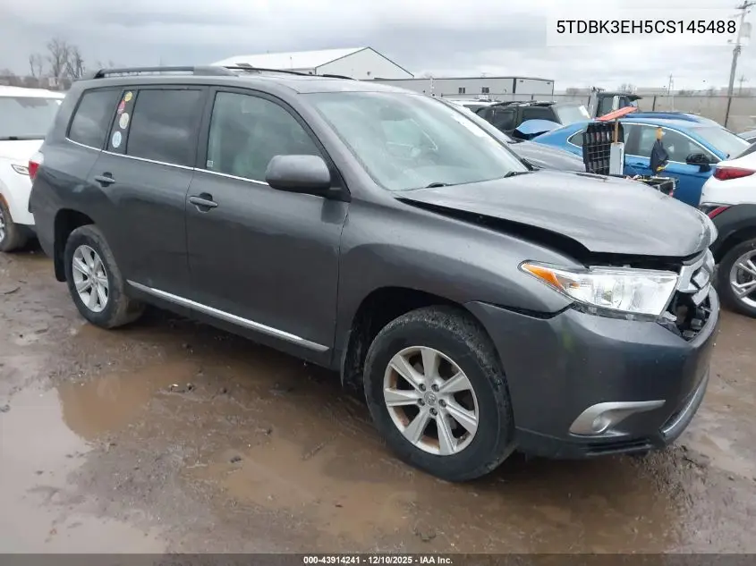 5TDBK3EH5CS145488 2012 Toyota Highlander Se V6