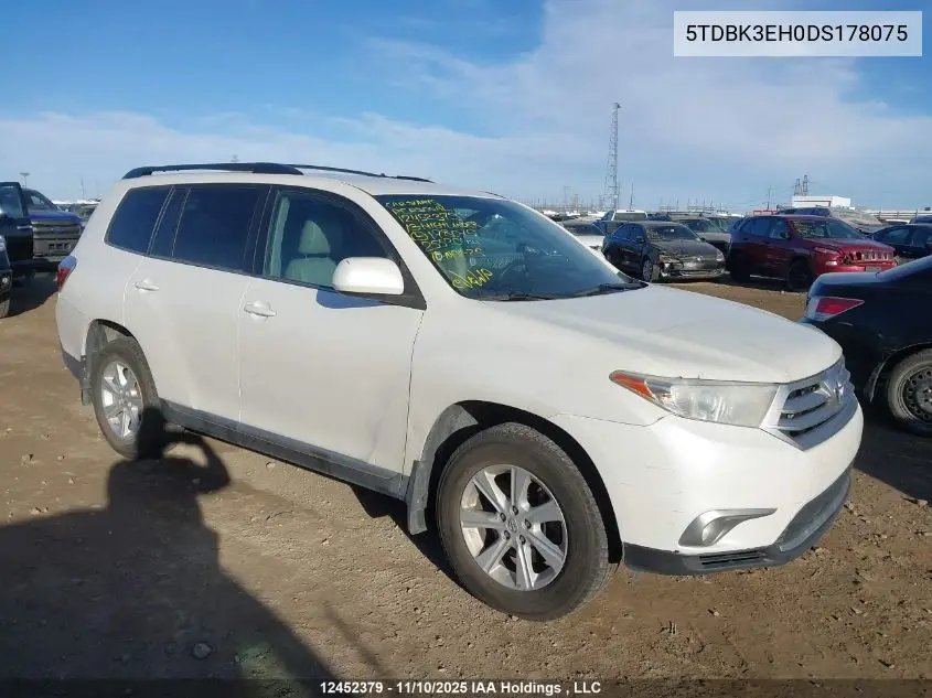 5TDBK3EH0DS178075 2013 Toyota Highlander Plus/Se