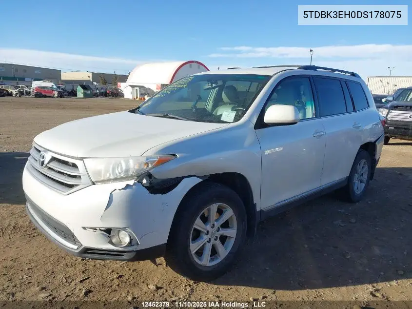 5TDBK3EH0DS178075 2013 Toyota Highlander Plus/Se