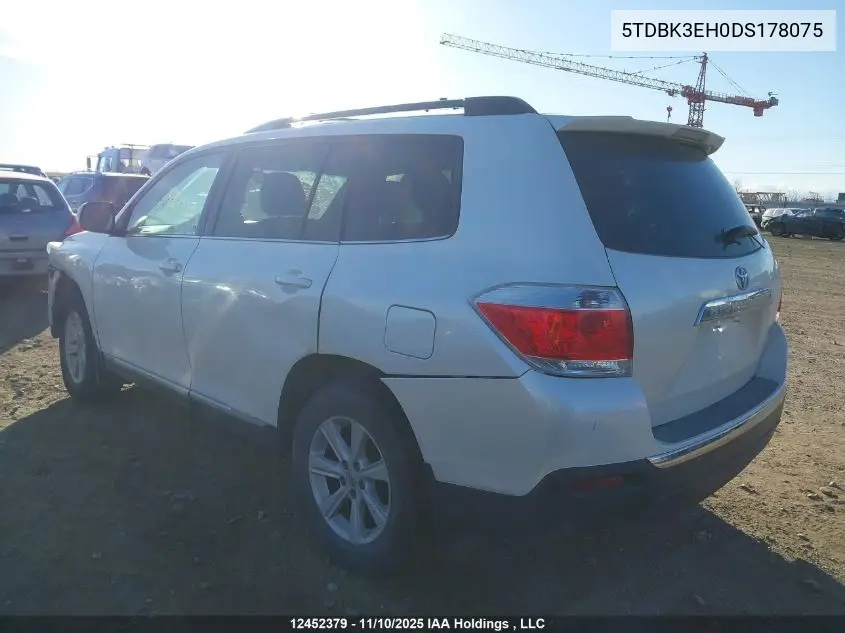 5TDBK3EH0DS178075 2013 Toyota Highlander Plus/Se