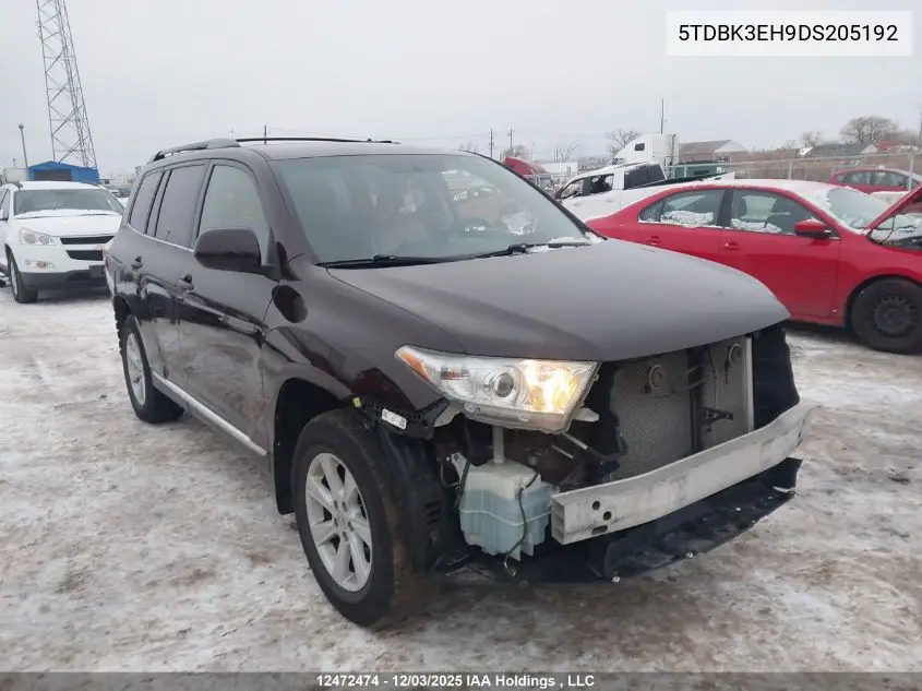 5TDBK3EH9DS205192 2013 Toyota Highlander