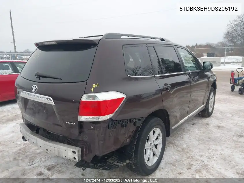 5TDBK3EH9DS205192 2013 Toyota Highlander