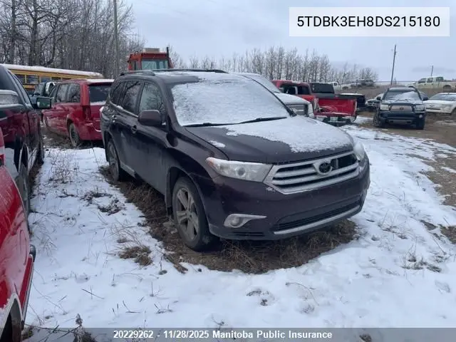 5TDBK3EH8DS215180 2013 Toyota Highlander V6