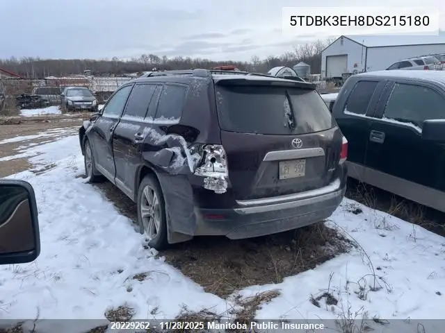 5TDBK3EH8DS215180 2013 Toyota Highlander V6
