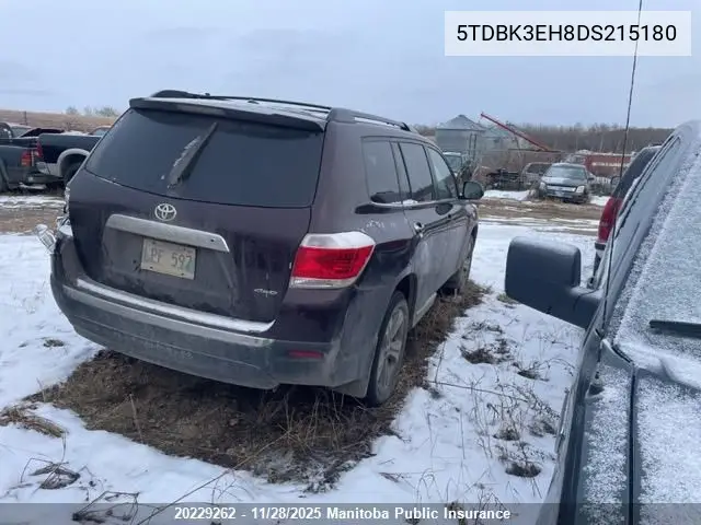 5TDBK3EH8DS215180 2013 Toyota Highlander V6