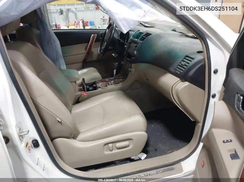 5TDDK3EH6DS251104 2013 Toyota Highlander Limited V6