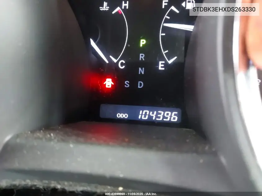 5TDBK3EHXDS263330 2013 Toyota Highlander Se V6