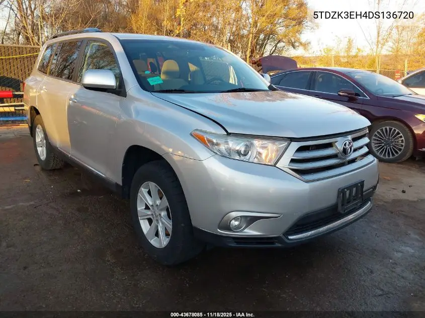 5TDZK3EH4DS136720 2013 Toyota Highlander Base Plus V6