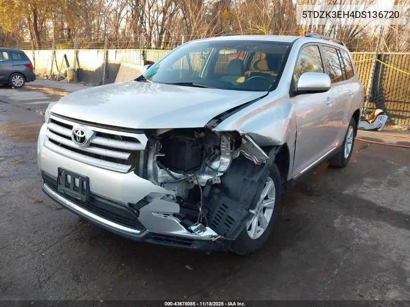 5TDZK3EH4DS136720 2013 Toyota Highlander Base Plus V6