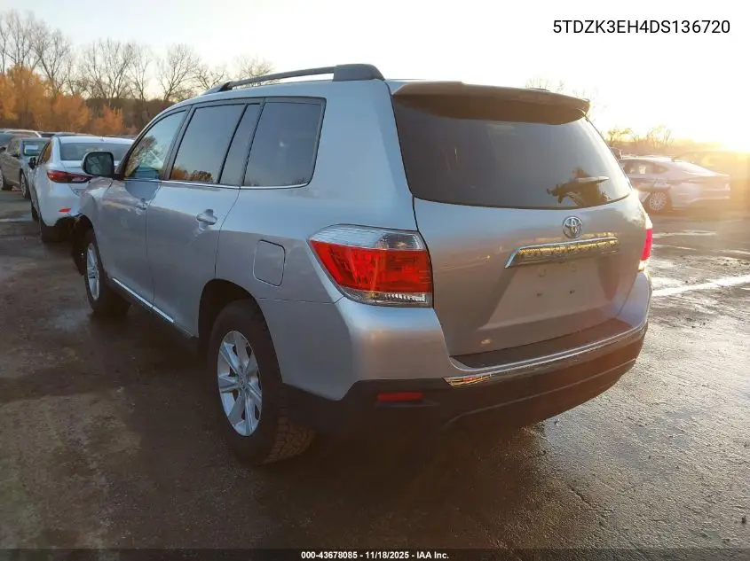 5TDZK3EH4DS136720 2013 Toyota Highlander Base Plus V6