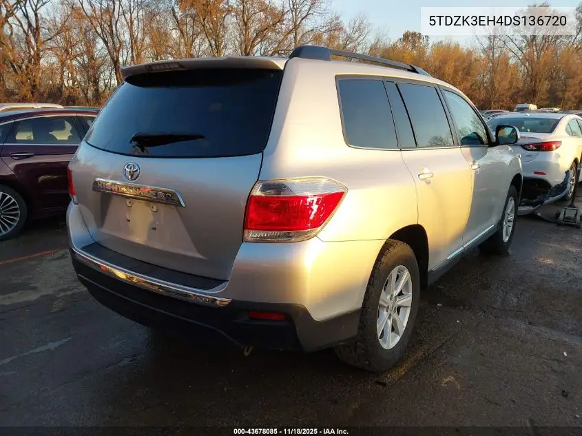 5TDZK3EH4DS136720 2013 Toyota Highlander Base Plus V6
