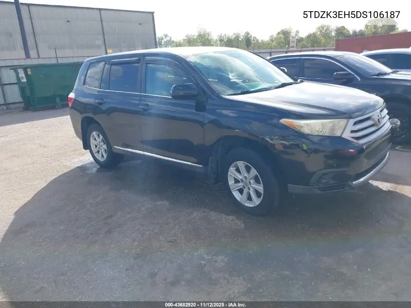 5TDZK3EH5DS106187 2013 Toyota Highlander Base V6