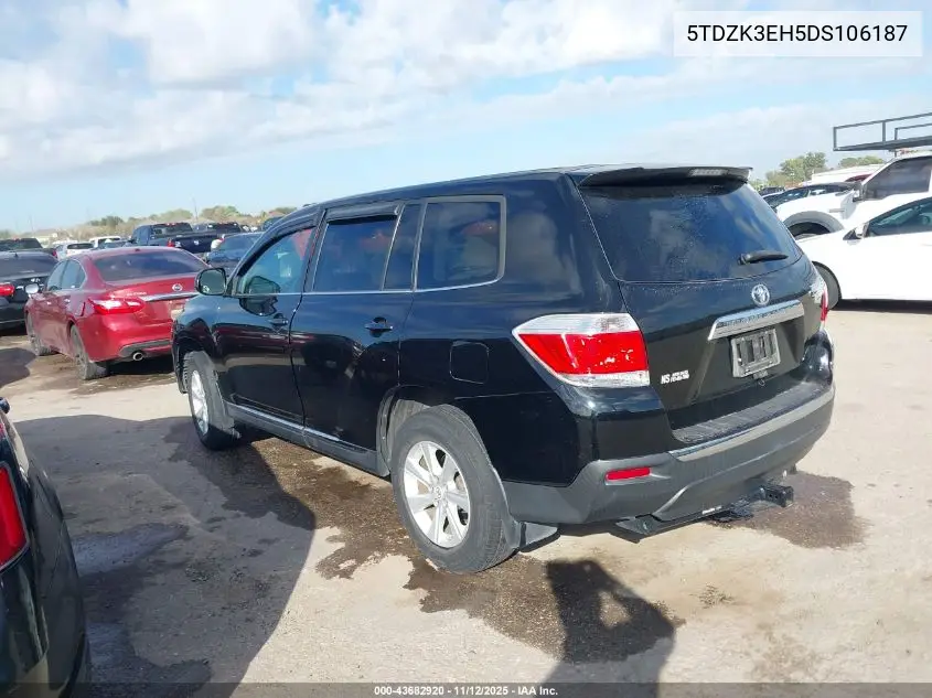 5TDZK3EH5DS106187 2013 Toyota Highlander Base V6