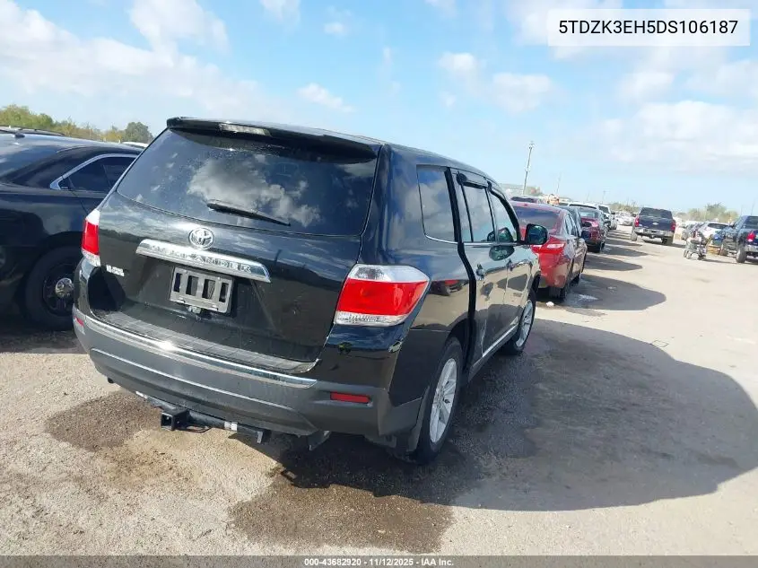 5TDZK3EH5DS106187 2013 Toyota Highlander Base V6