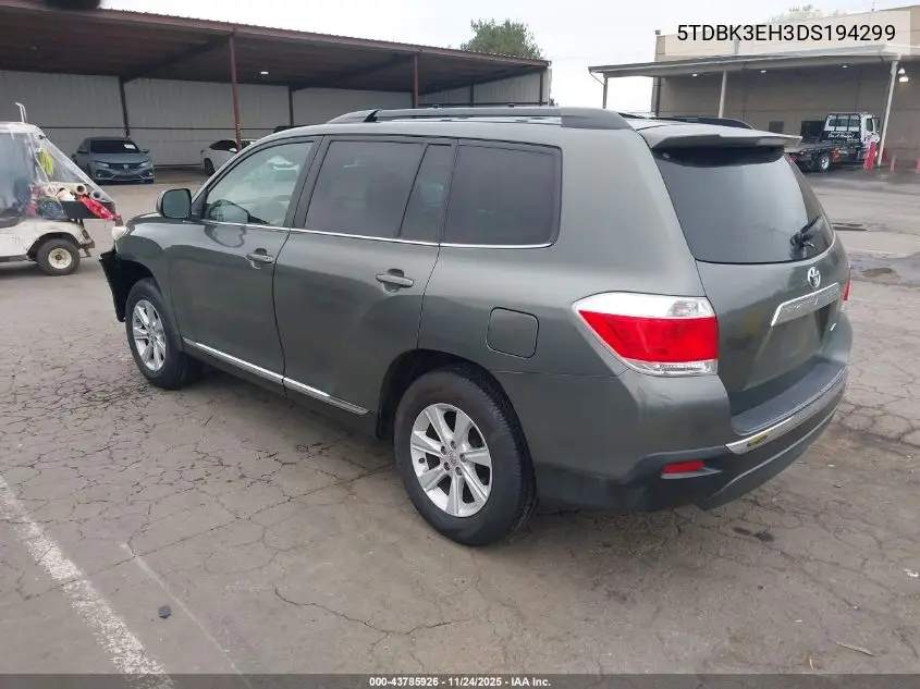 5TDBK3EH3DS194299 2013 Toyota Highlander Se V6