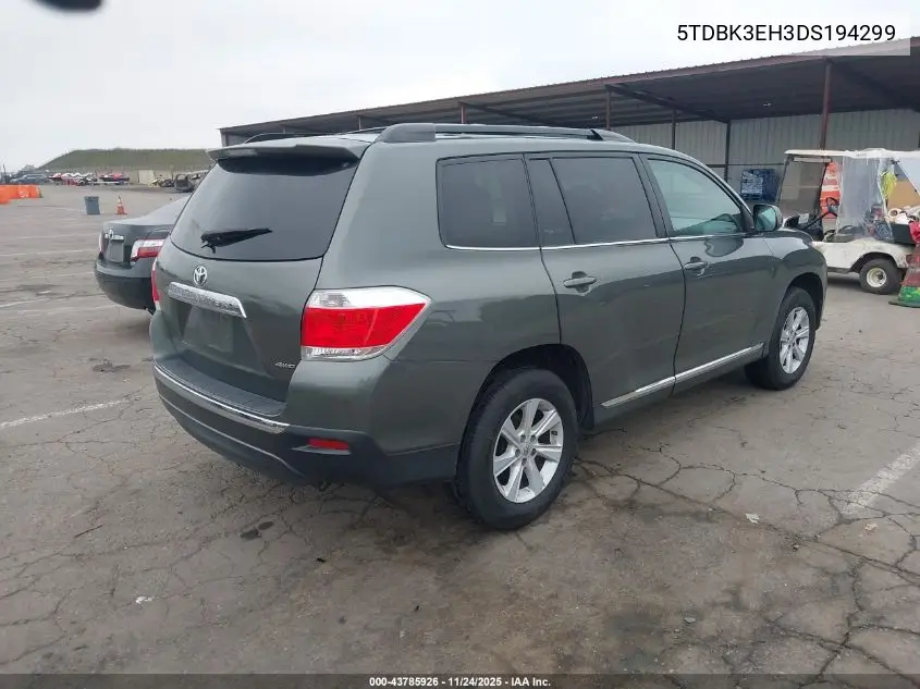 5TDBK3EH3DS194299 2013 Toyota Highlander Se V6