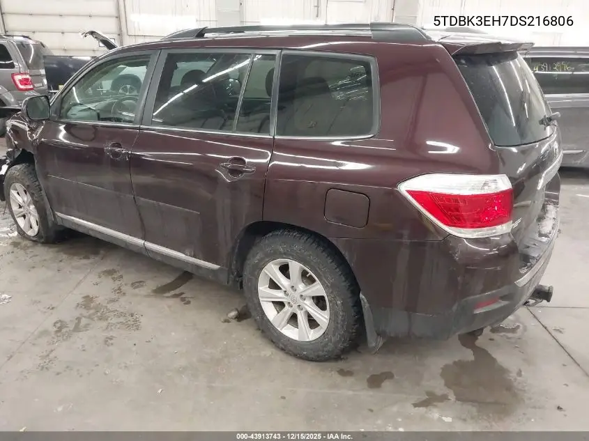 5TDBK3EH7DS216806 2013 Toyota Highlander Se V6