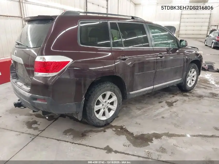 5TDBK3EH7DS216806 2013 Toyota Highlander Se V6