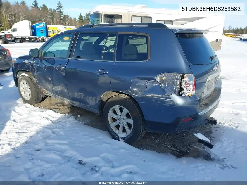 5TDBK3EH6DS259582 2013 Toyota Highlander Base Plus V6