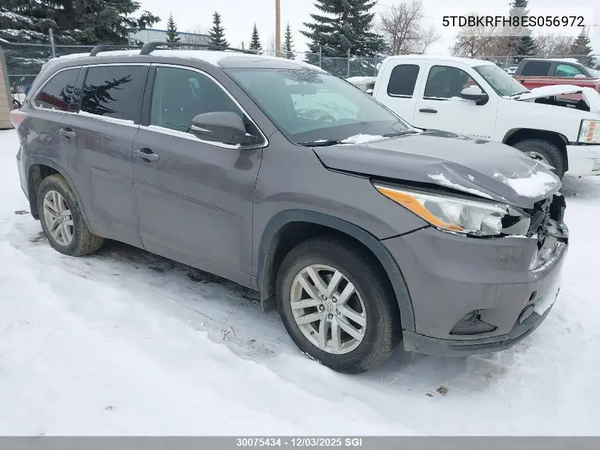 5TDBKRFH8ES056972 2014 Toyota Highlander Le/Le Plus