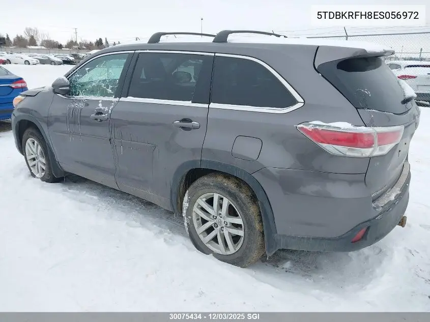 5TDBKRFH8ES056972 2014 Toyota Highlander Le/Le Plus